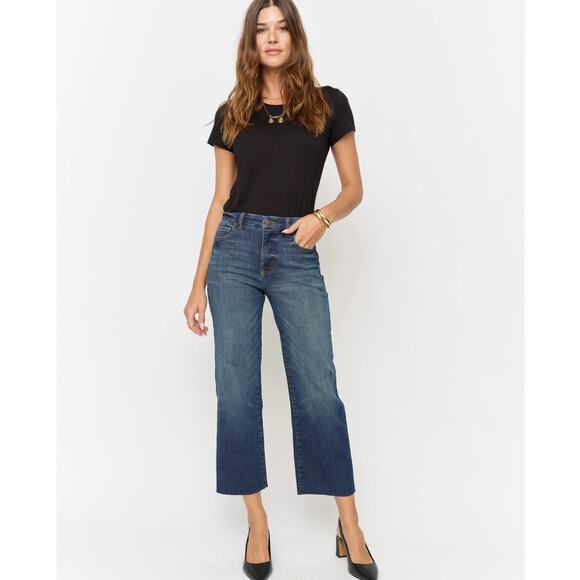 OLIVER LOGAN Aberdeen High Rise Wide Leg Crop Dark Aged Vintage-Size 28 - Picture 1 of 5